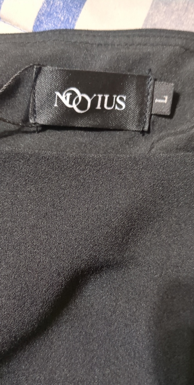 Mooyius Long Sleeve Contrast Trim Midi Dress With Flared Skirt Size Large NWT - Picture 11 of 12